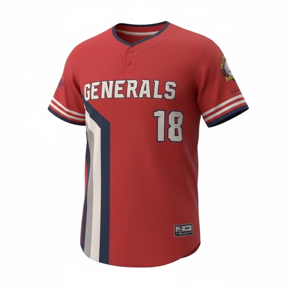 Jackson Generals Valley League Baseball Jersey Red Adult Large